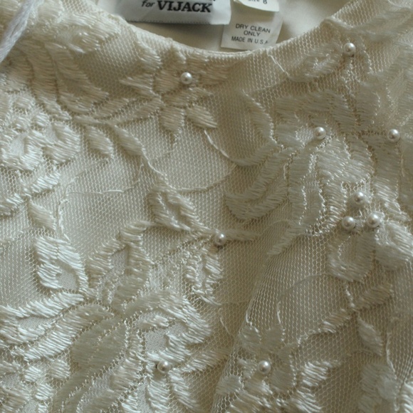 1980's Susan Roselli for Vijack Jersey Knit and Beaded Lace Dress - Picture 7 of 7